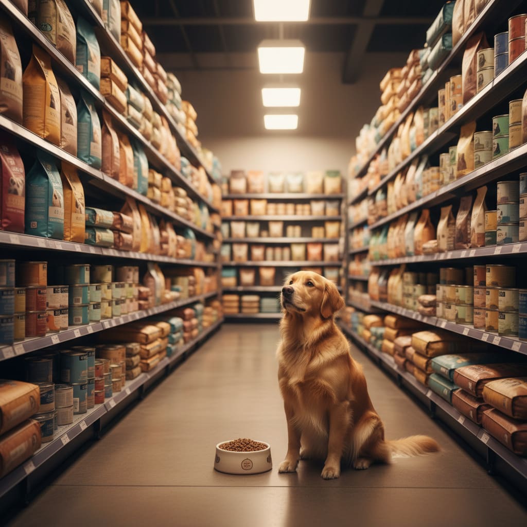 Regal mit Tiernahrung